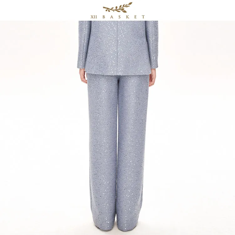 XII BASKET Suit Trousers Women's Light Blue-2