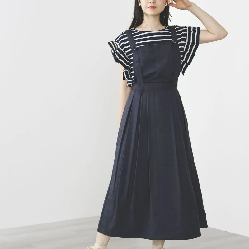 Beams Sleeveless Dresses Women's Blue-1