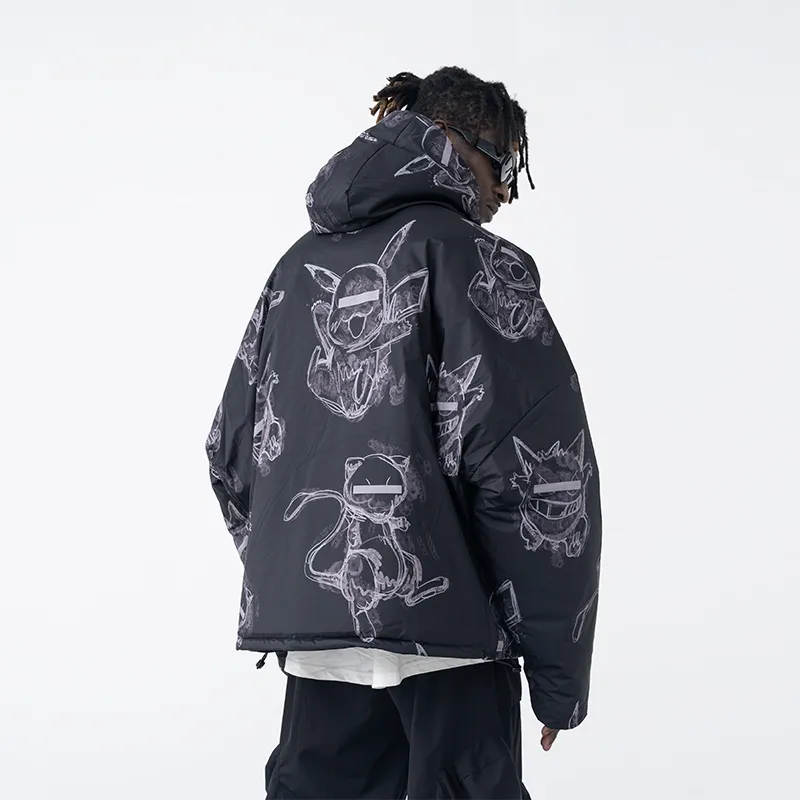 HARSH AND CRUEL Puffer Jackets Unisex Black-4
