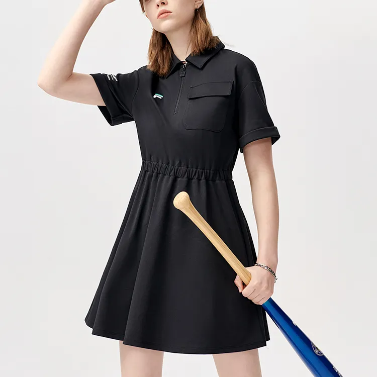 FILA FUSION Short Sleeved Dresses Women's Pitch Black-5