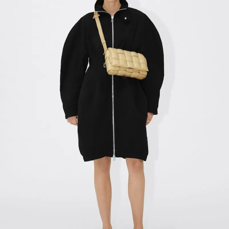 Bottega Veneta Padded Intreccio Cassette Crossbody Bag Porridge-5