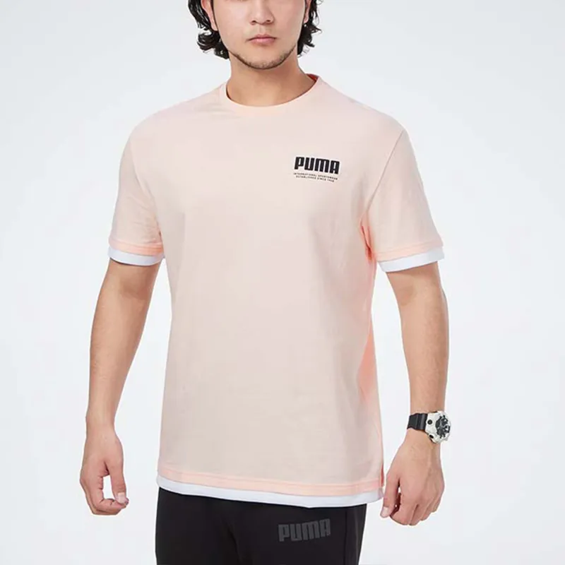 PUMA T Shirts Men Pink-3