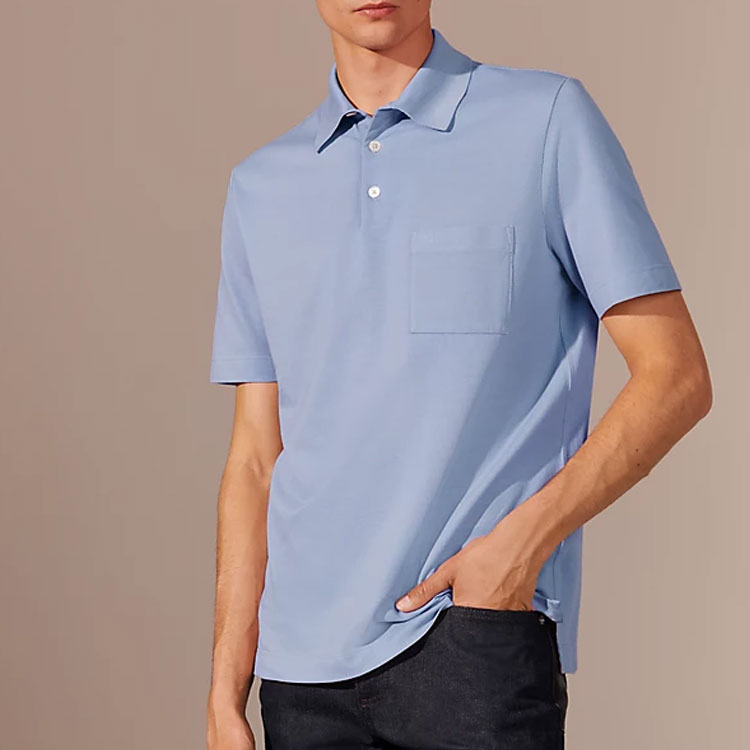 HERMES Polo Shirts Men Blue - POIZON