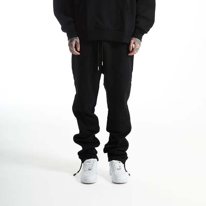 P.M.W Straight Casual Pants Men's Black-2