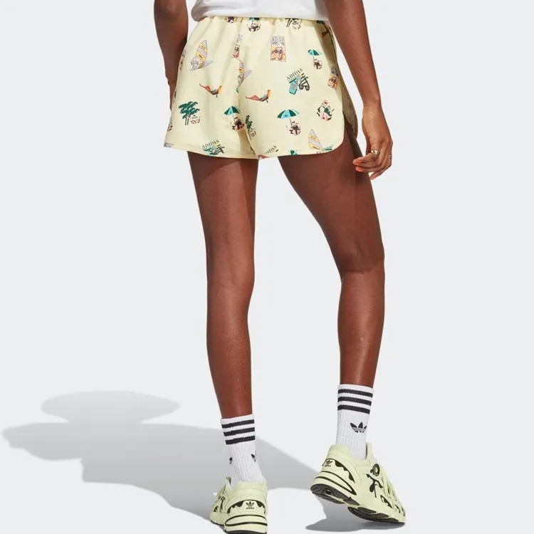 Adidas Originals Casual Shorts Women's Light Yellow-3