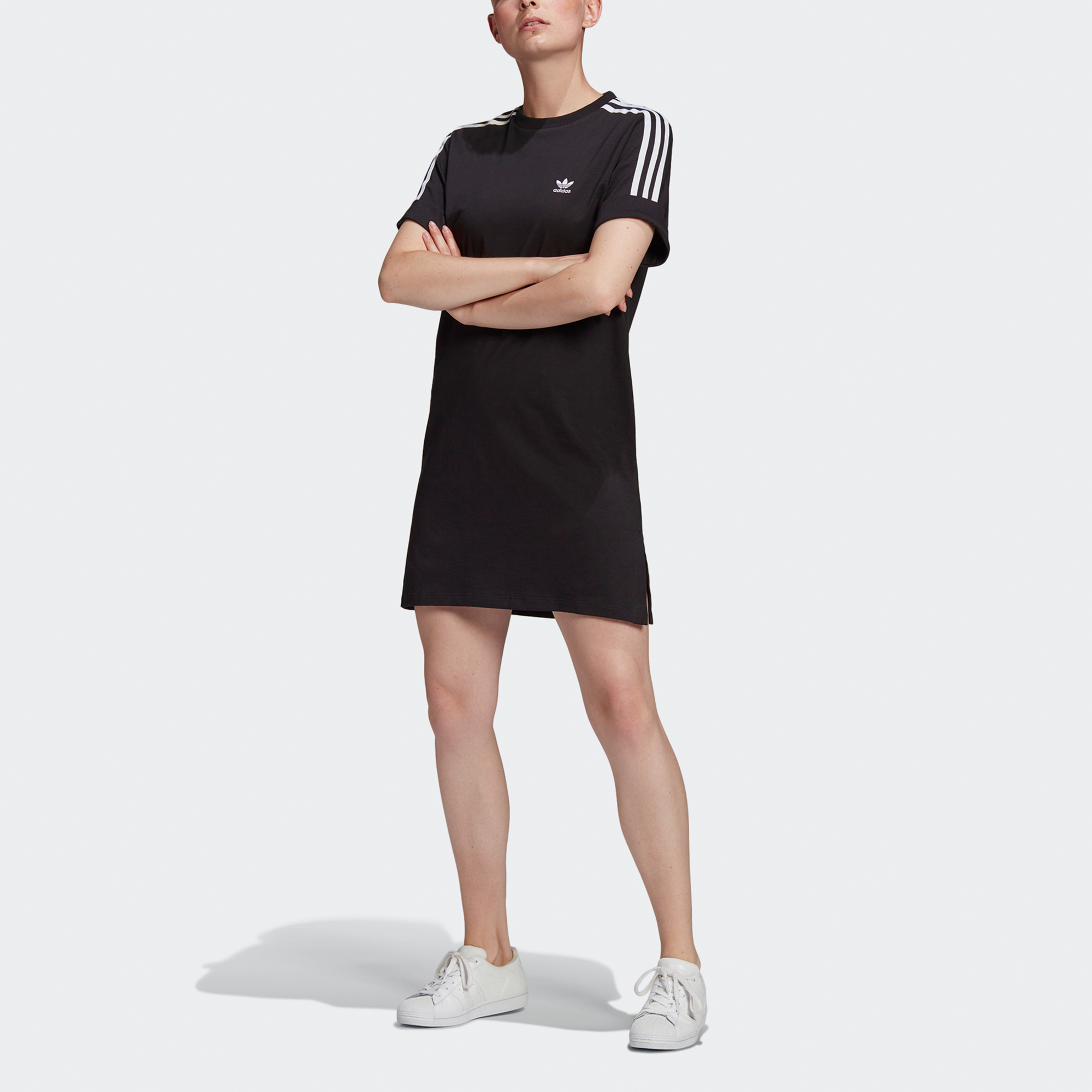 Adidas Originals Short-Sleeved Dresses Women's Black 34 - POIZON