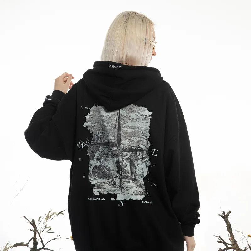 Athief Hooded Loose Fit Sweatshirt Unisex-2