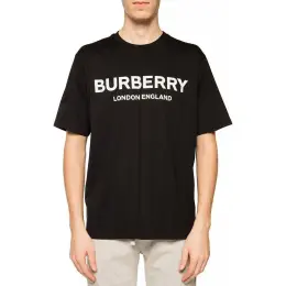Burberry Cotton Printing T-Shirt Black-2