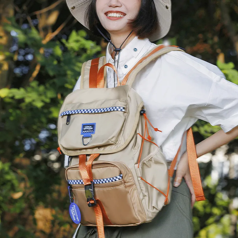 LOLA DESIGN Canvas Backpack Backpack Medium Size Unisex Khaki-1