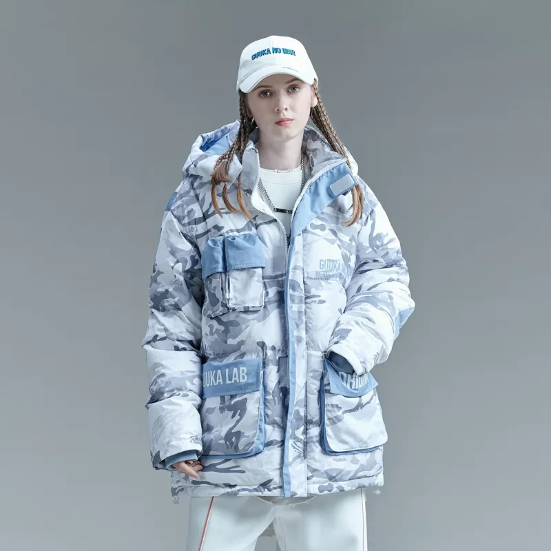 Guuka Down Jacket Coat Unisex Light Gray-4