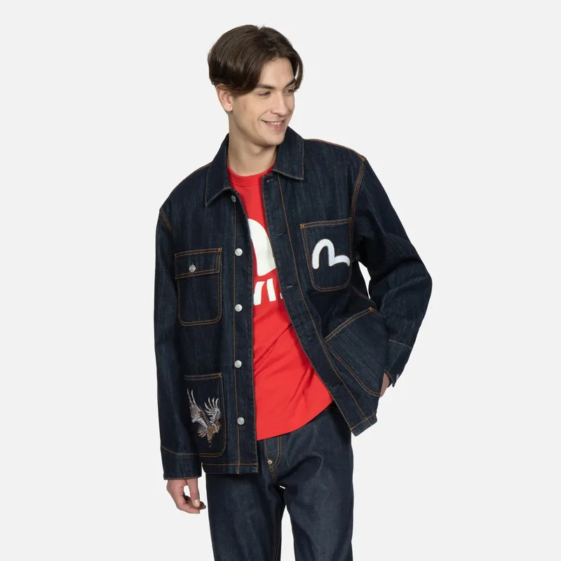 EVISU Denim Jackets Men Denim Blue-2