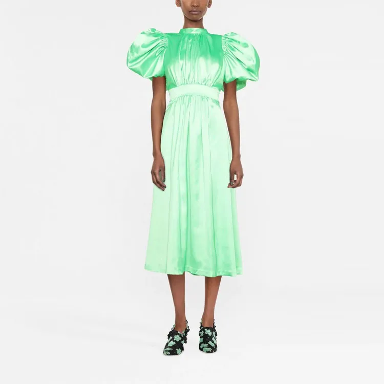 Rotate Short Sleeved Dress Women's Green-2
