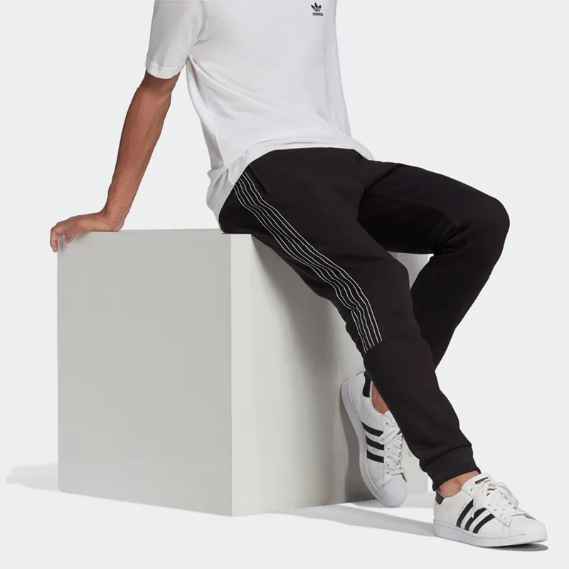 Adidas Originals 3 Stripes Knitted Sweatpants Men's Black-3