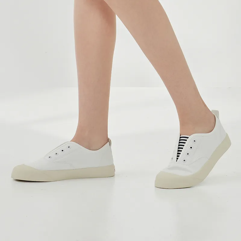 Rockfish 719 Collection Water Repellent And Not Afraid Of Wetness Canvas Shoes Women's White Stripes Color-5