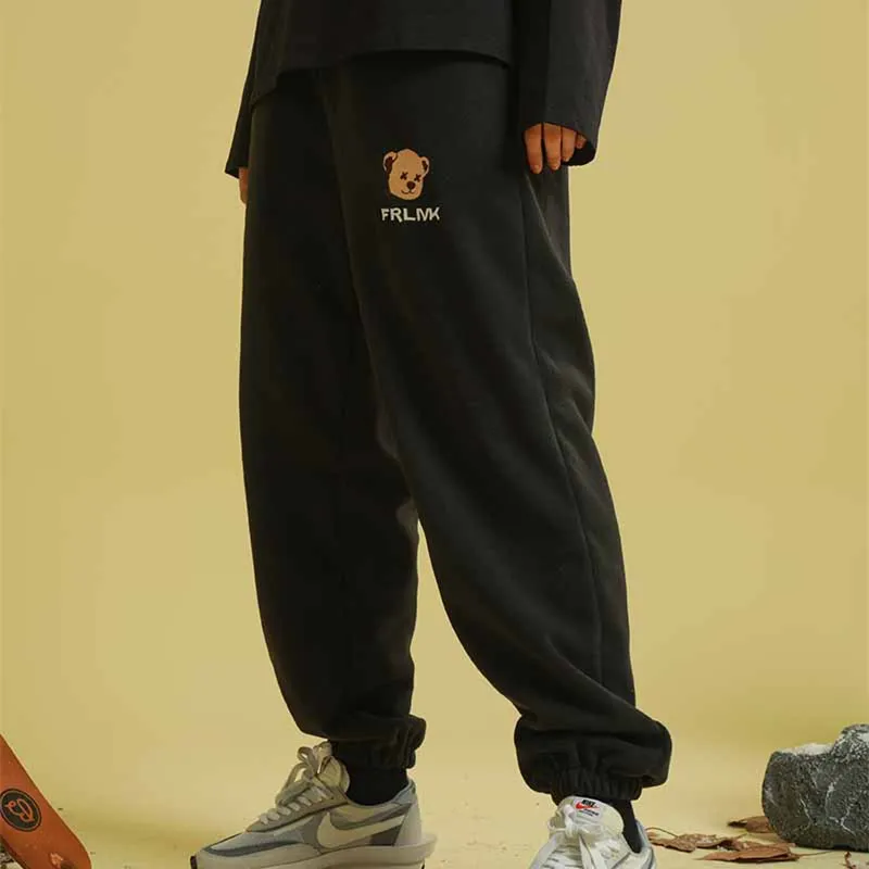 FRLMK Thickened Casual Pants Unisex Black-3