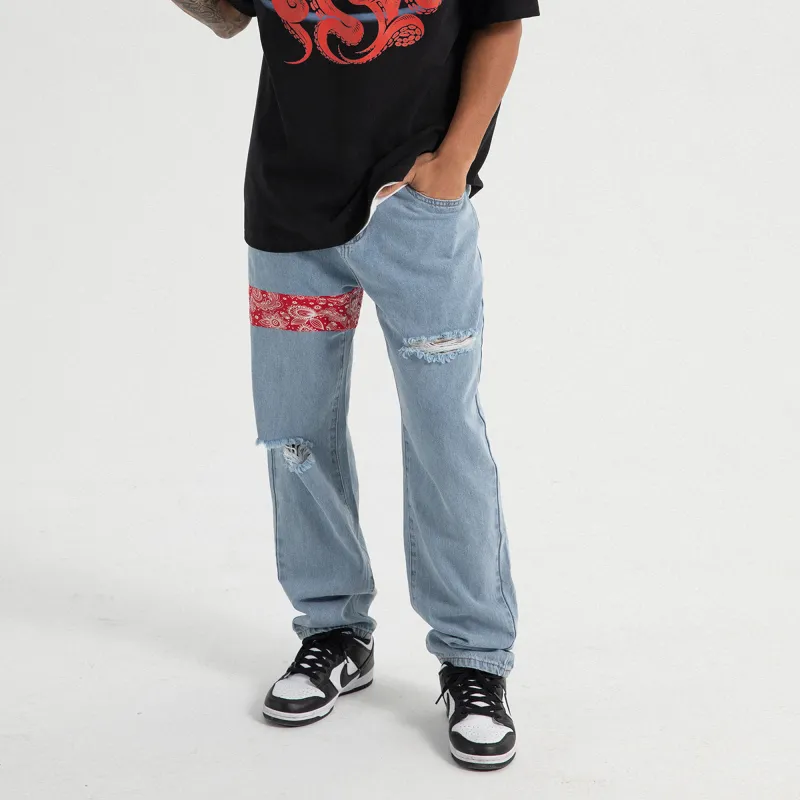 JUST VIBE Straight Jeans Unisex Denim Blue-3