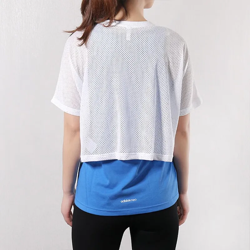 Adidas Neo T Shirts Women's Blue With White Lettering-3