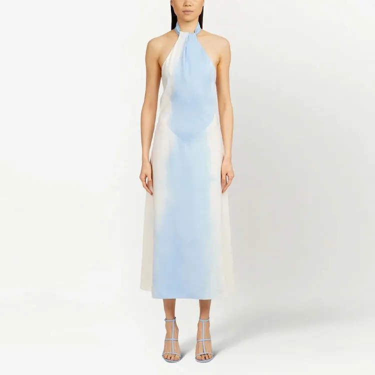 Ferragamo Sleeveless Dresses Women's Light Blue-1