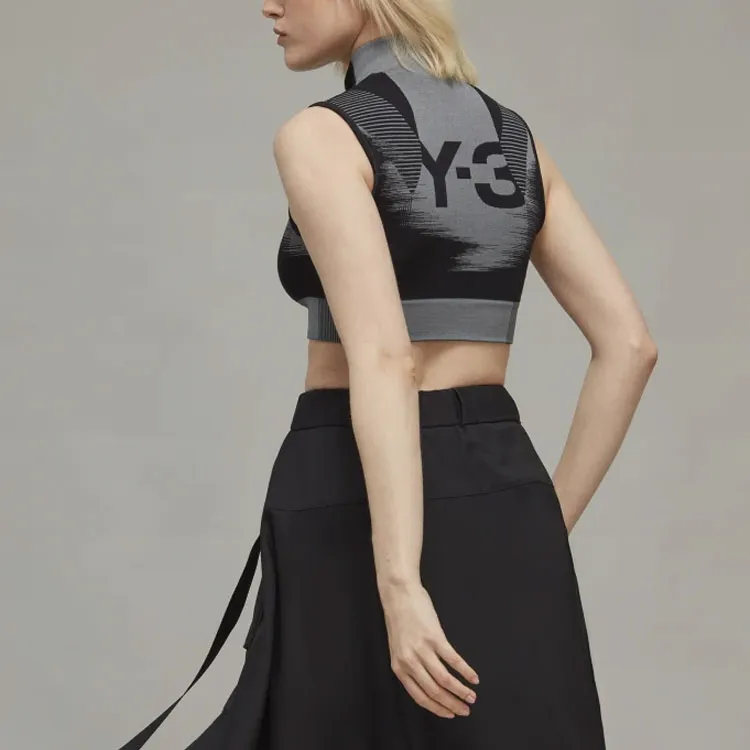 Y 3 High neck Ribbed Knit Crop Top-3