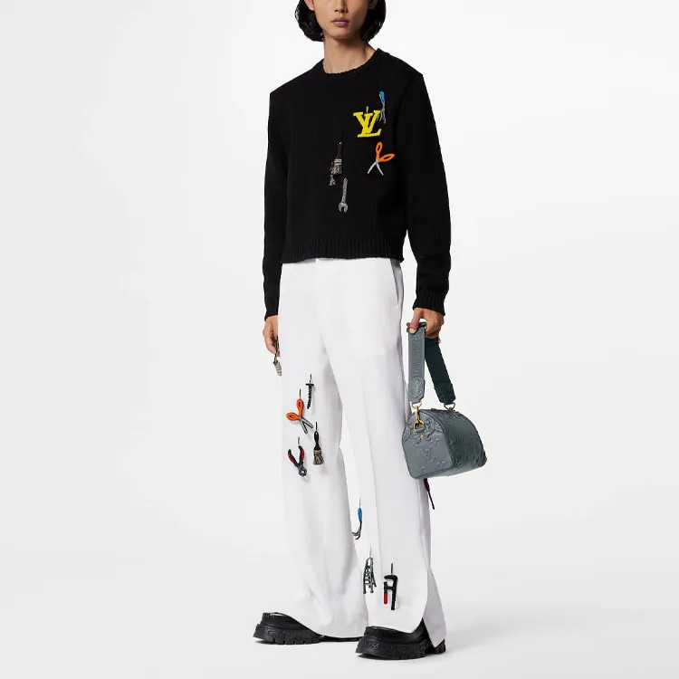 LOUIS VUITTON Sweater Men's Black-3