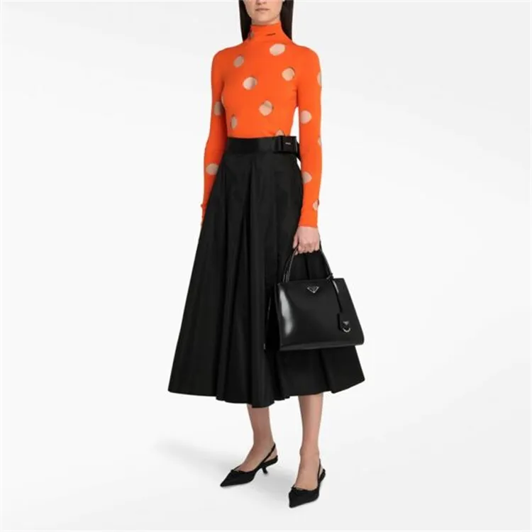 PRADA SS21 Slim Fit Sweater Women's Orange-4
