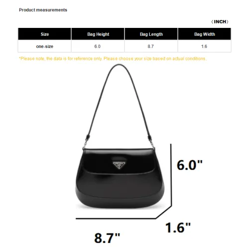 PRADA 클레오 가죽 숄더 백, 핸드백, 숄더 백 여성 블랙