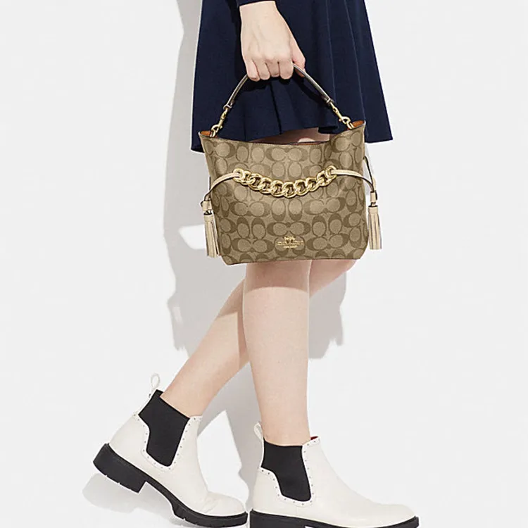 COACH Andy Cow Leather Handbag, Shoulder Bag, Crossbody Bag Medium Size Women's Brown-4