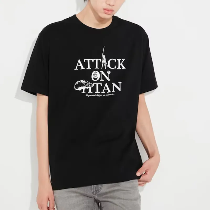 UNIQLO X Attack On Titan T-Shirts Men Black-1
