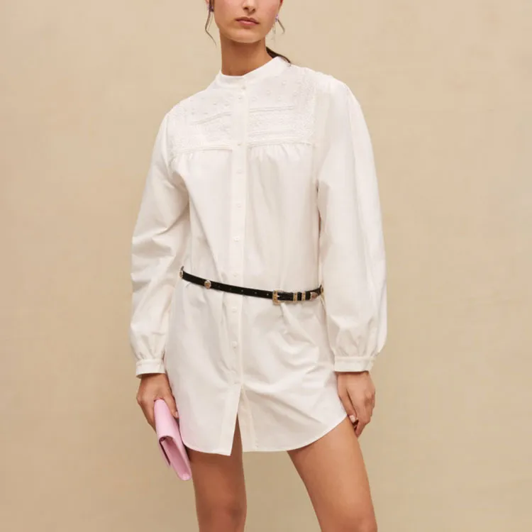 Maje Long Sleeved Dresses Women's White-1