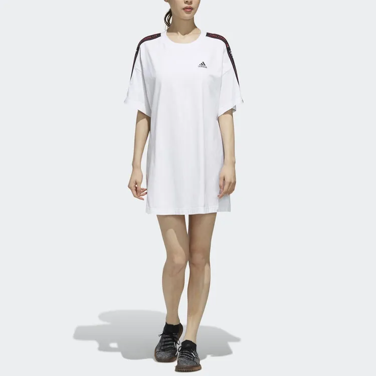 Adidas Short Sleeved Dress Women's White-4
