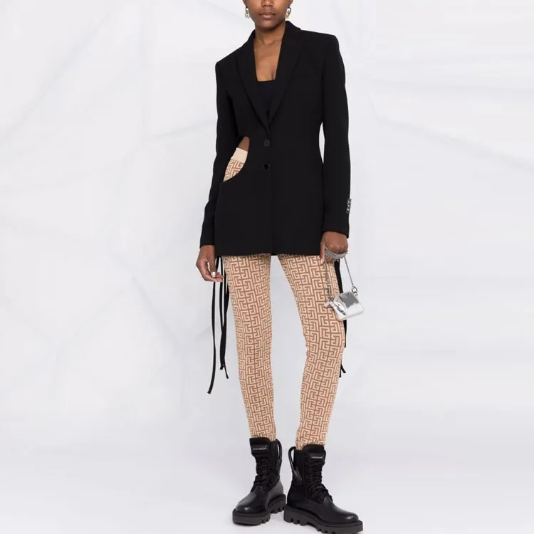 BALMAIN Debossed Monogram Leggings-1