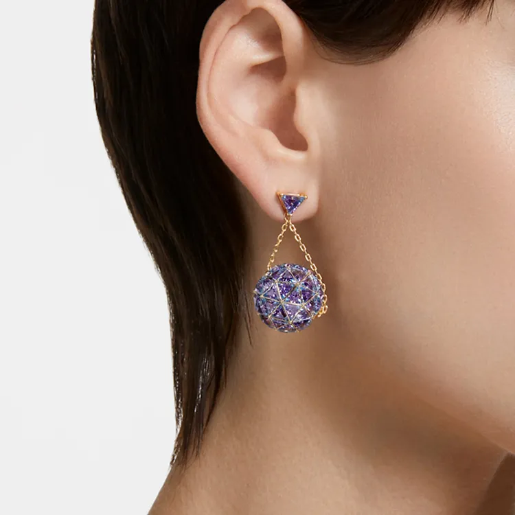 Swarovski Curiosa Earrings Women's Blue-3