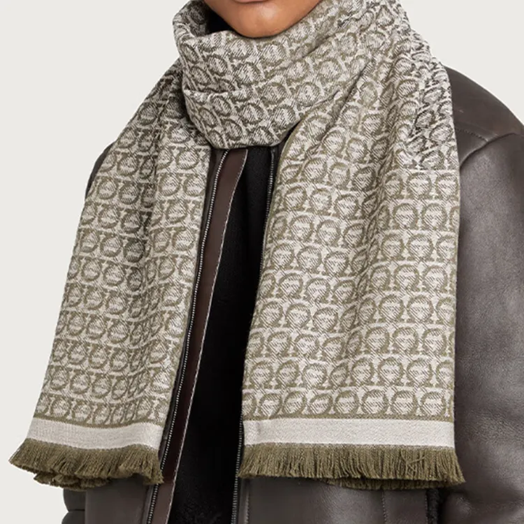 Ferragamo Knit Scarves Men Dark Brown-2