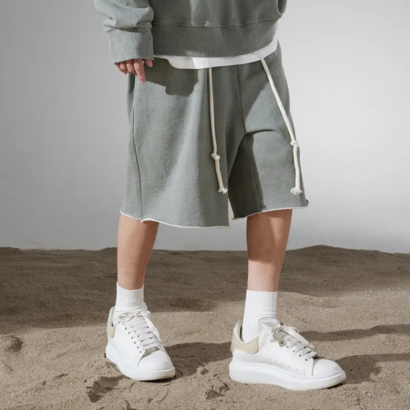 LOSTCTRL Loose Fit Shorts Unisex Light Gray-3