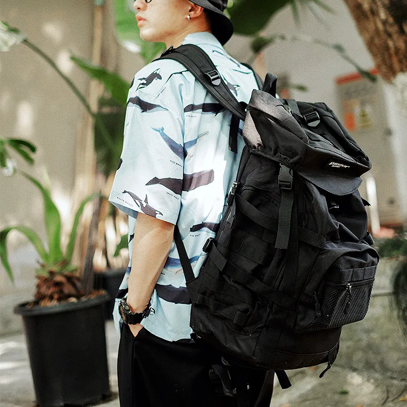 MYEDITION Mountaineering Bag Backpack Oxford Black Men's-9