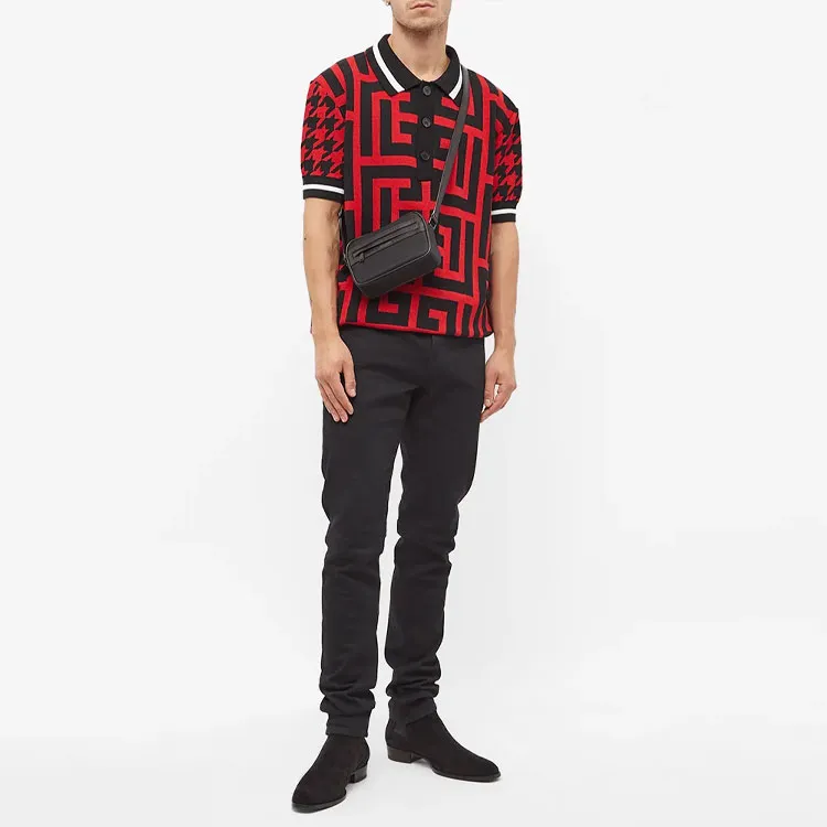 BALMAIN Polo Shirts Men Red-1