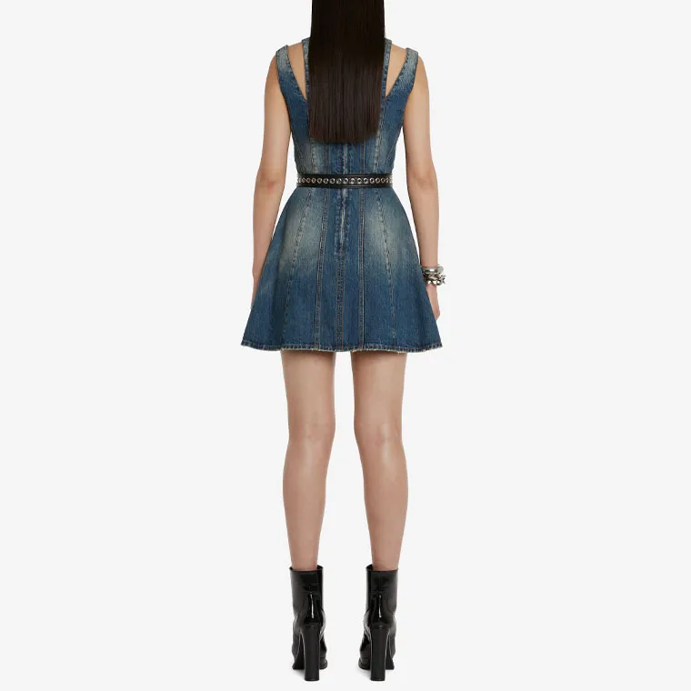 Alexander McQueen Denim Mini Dress-2
