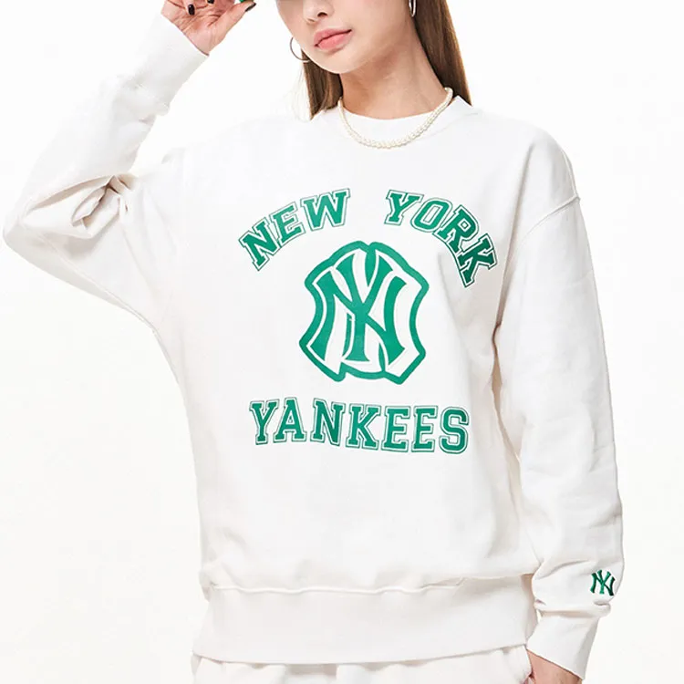 MLB New York Yankees Sweatshirts Unisex Cream-2