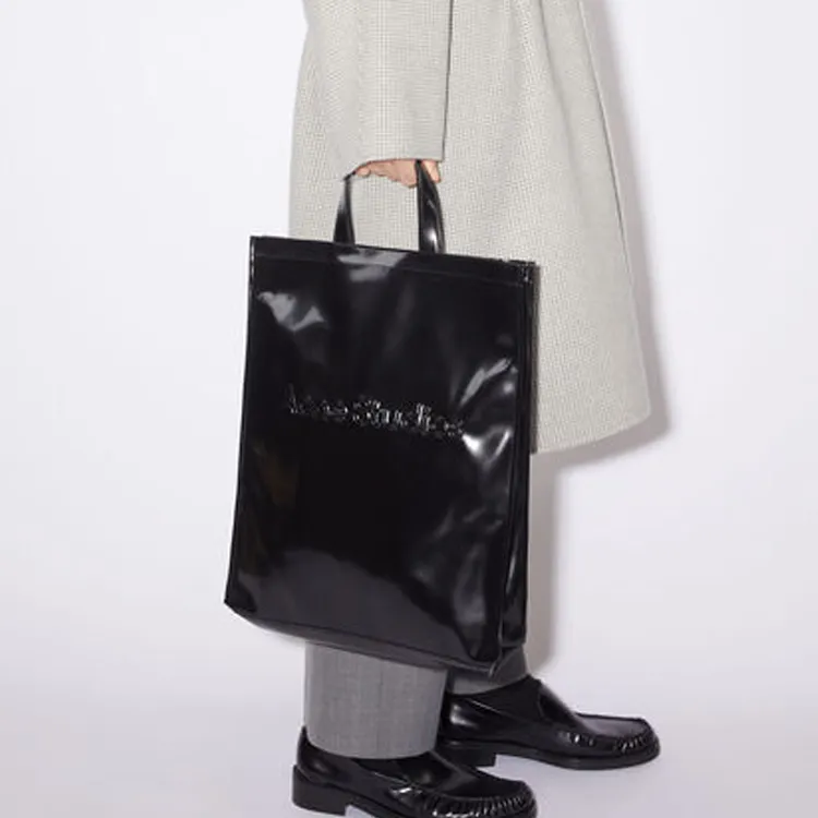 Acne Studios Polyurethane Tote Bag Shopping Bag Handbag Women's Black-2