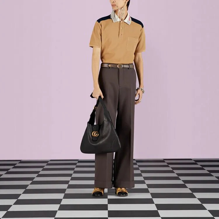 GUCCI Knitted Contrast trim Polo Shirt-1