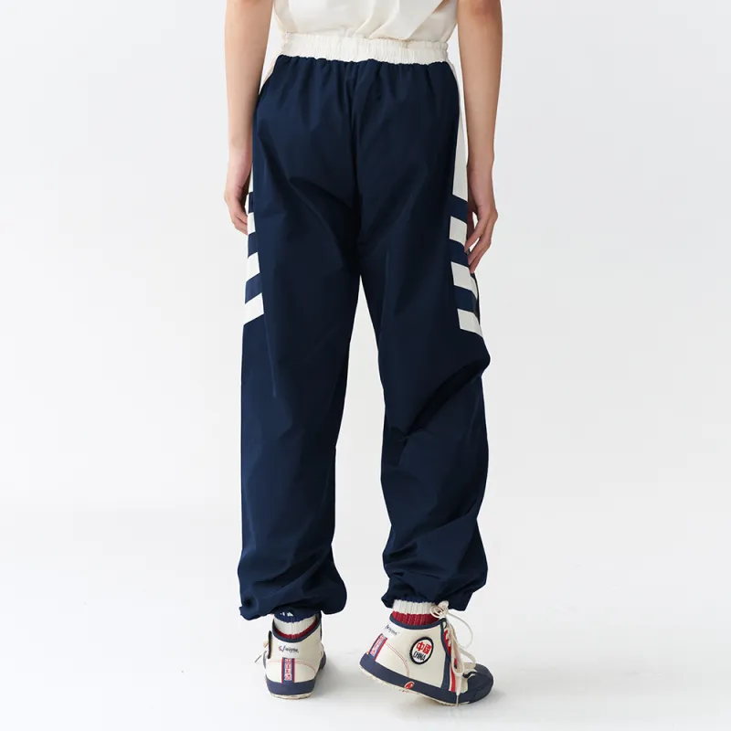 Nengmao Store Wide Leg Sports Pants Unisex Navy Blue-3
