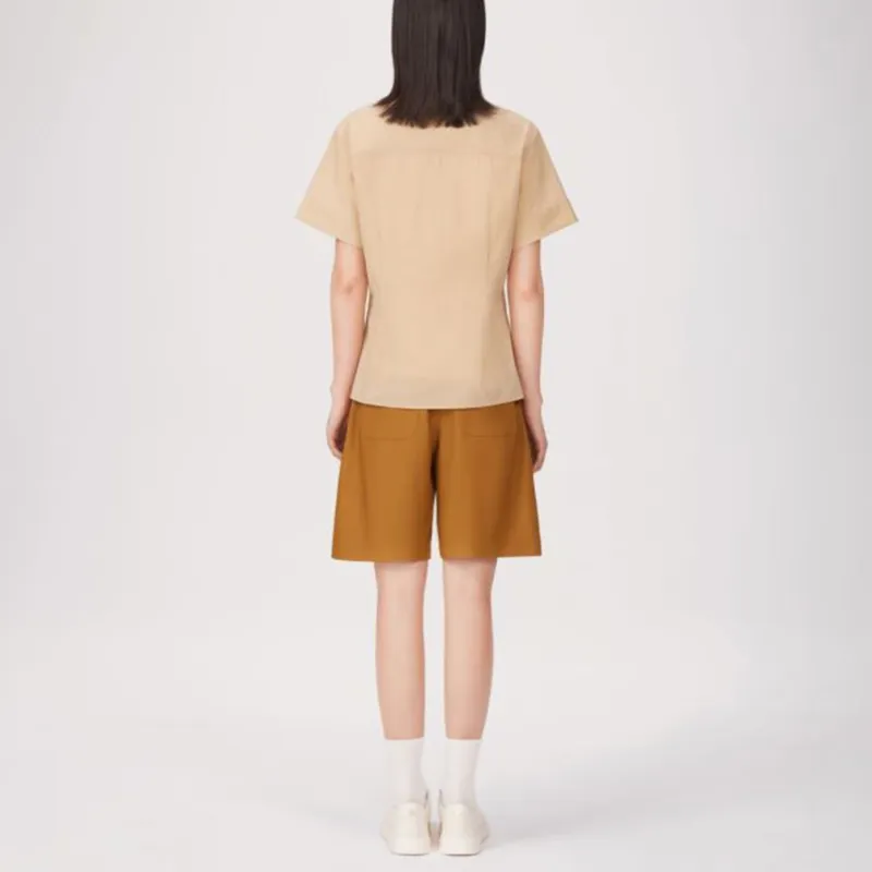 LI NING 1990 Commuter Series Shirts Women's Khaki Yellow-4
