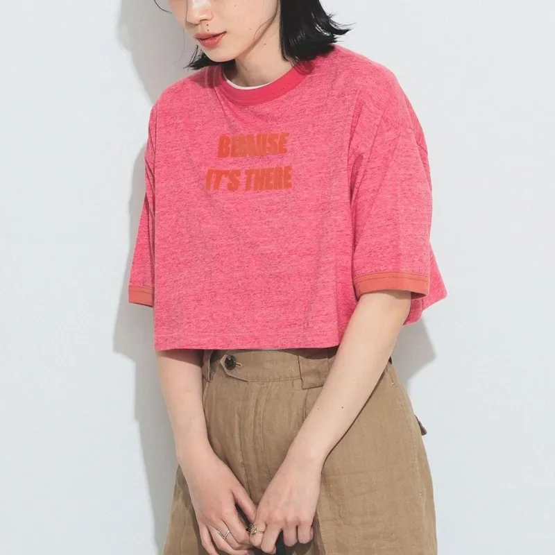 Beams Crop Tops Women's Pink-4