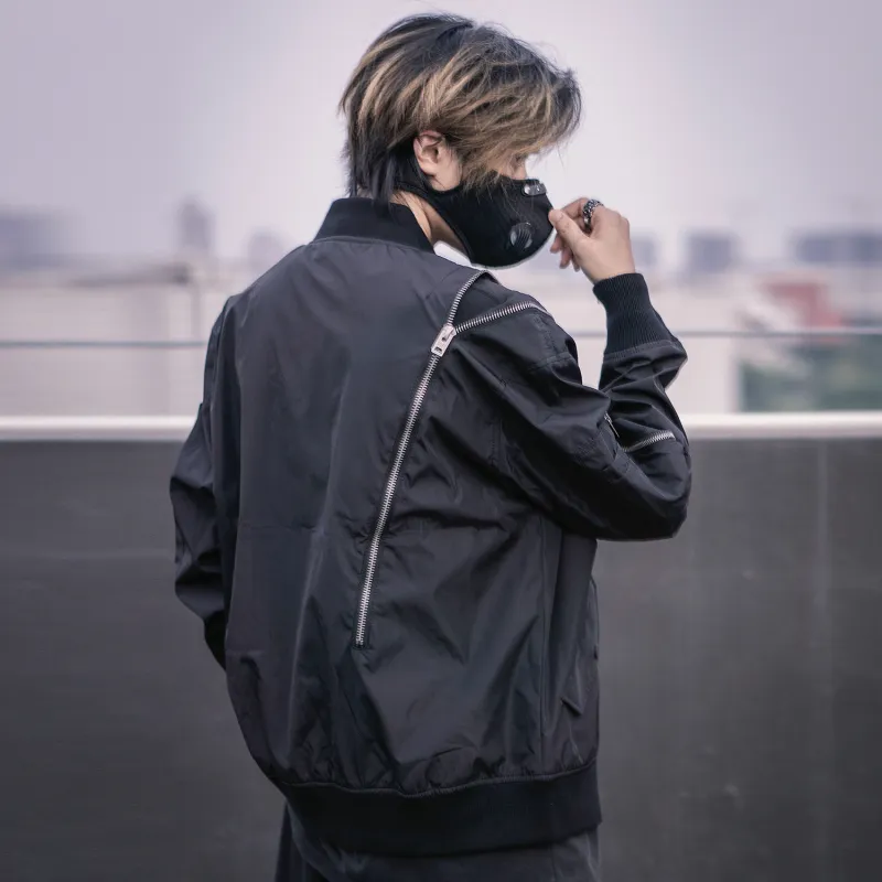 VIP Loose Fit Coach Jacket Unisex Black-4