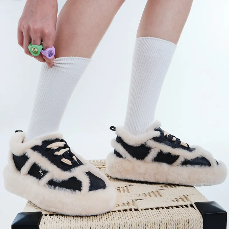 HALF AWAKE Low Top Athletic Shoes Women's Black White-4