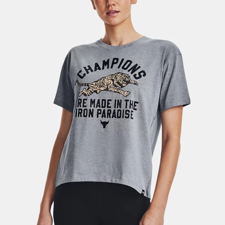 Under Armour T Shirt Women's Steel Heather Light Gray-3