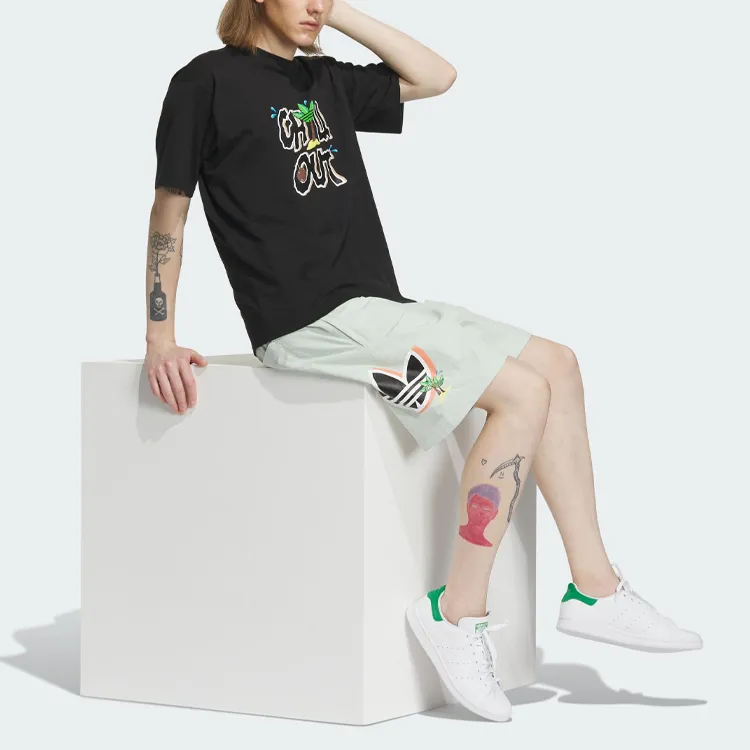 Adidas Originals Y2K GFX Casual Shorts Men Linen Green-3