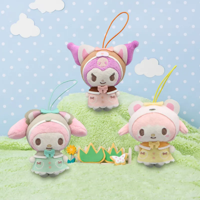 FURYU My Melody Sanrio Icing ZOO Bear Outfit Dolls Plush Pendant 8cm High-1