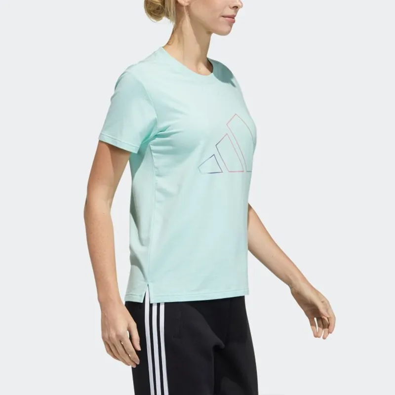 Adidas Set in Sleeve T Shirt Women's Green-3
