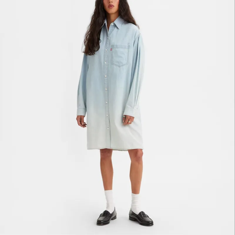Levis Long Sleeved Dresses Women's Blue-1